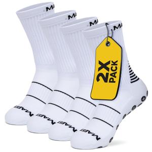 Maestro Soccer Grip Socks for Men and Women with Non-Slip Pads - Anti-Slip Socks Ideal for Football, Basketball, Sports - 3 Packs, Size 8-8.5