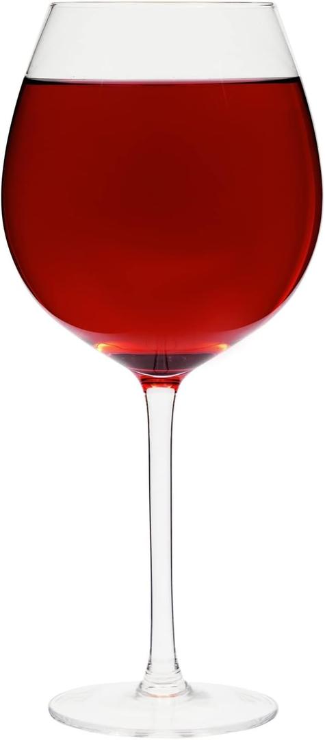 Juvale 25oz Oversized Giant Wine Glass with Stem - Extra Large Full Bottle Wine Glasses for Champagne, Funny Novelty Gift, Birthday (750ml) (32.2 Ounces)