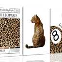 YUFEIART 3 Piece Funky Cheetah Canvas Wall Art Set of 3 12x16