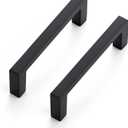 Ravinte 5 Pack Matte Black Cabinet Pulls, 3 Inch (76mm) Hole Center Slim Kitchen Handles, Square Drawer Pulls for Cabinets & Cupboards, Hardware