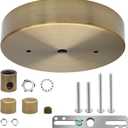 Biaungdo 5 Inch Ceiling Lighting Canopy Kit, Gold Pendant Light Canopy Kit Metal Chandelier Ceiling Light Plate Cover with All Mounting Hardware for Chandelier Pendant Lighting Fixtures