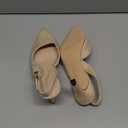 Womens Slingback Heels Low Kitten Pumps Pointed Toe Stiletto Elegant Office Dress Shoes (7, Apricot)