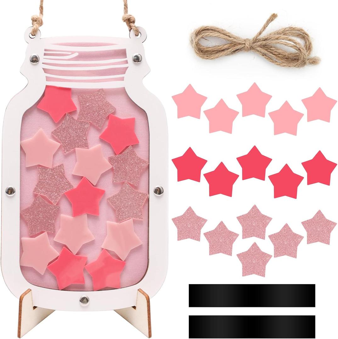 Reward Incentive Jar, Anglecai Stars Incentive Jar for Classroom Magnetic Reward Behavior Chart for People Responsibility Can Behavior Management Tool (Pink)