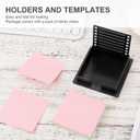 3 x Self-Stick Note Pad Holders, Black Sticky Note Holder Practical Sticky Note Dispenser Plastic Sticky Note Template with Stencil Self Stick Notepad Holder for Sticky Notes Organizer School