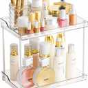 Yieach 2 Tier Bathroom Counter Organizer,Tiered Bathroom Organizer for Makeup,Perfume,Beauty Products,Skincare Organizers Shelf,Vanity Storage Tray for Bedroom,Spice Racks for Kitchen Corner,Rectangle