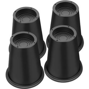 ANNKUT Bed Risers 6 Inch Heavy Duty, Round Furniture Risers for Bed Desk Table Sofa Couch Bed Lifts Risers, Support up to 6000 Lbs(New 4 Pack Black)