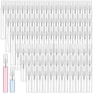 Zhehao 200 Pcs Mini Spray Bottles 5 ml, 10 ml Clear Glass Perfume Bottles Refillable Fine Mist Perfume Atomizer Portable Empty Sample Containers for Cleaning, Essential Oils, Travel (Clear Cap)