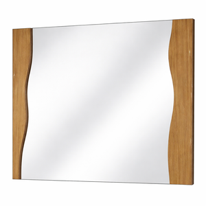 Mirror Brown Wood Outline Top and Bottom 29x32 Inches - Stuff's