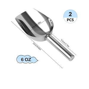 1 Pc Ice Scoop for Freezer, 6 Oz Metal Ice Scooper, Stainless Steel Small Scoops with Round Bottom for Ice Machine Kitchen Flour Bar Party Wedding Pet Dog Food