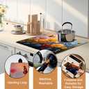 Floral Stove Top Cover for Electric Stove, Flower Range Covers, Butterfly Range Top Mat, Winter Holiday Cooktop Cover 28x20 inch, Glass Cooktop Covers for Kitchen Home Decor, Reusable Cover