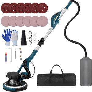 Drywall Sander Tool, KUPERIA 8.5 Amp Popcorn Ceiling Removal Tool with 7 Variable Speed 800-1800RPM, Electric Drywall Sander with Extendable Handle, LED Light,6 Basic Sand Paper & 6 Grid Sandpaper (Blue)