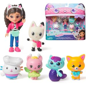 DreamWorks GABBY'S Dollhouse The Movie, Cat-Venture Crew Pack, 11-Piece Toy Figure Set with Accessories, Kids Toys for Girls & Boys Ages 3 and Up
