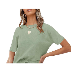 MEROKEETY Women's Sleeve Waffle Pajama Lounge Top, XL