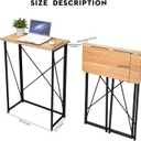 Folding Laptop Computer Desk, Standing Desk, 31in Small Desk for Sitting or Standing, No Need to Assembly, Suitable for Home, Office, Writing (Wood Board Color)