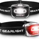 GearLight 2Pack LED Headlamp - Outdoor Camping Head Lamps with Adjustable Headband - Lightweight Battery Powered Bright Flashlight Headlight with 7 Modes and Pivotable Head and Red Light