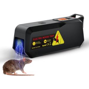 X-PEST Electronic Mouse Trap 2 Pack  Electric Mouse Trap Zapper for Indoor & Outdoor Use, Reusable Rodent Trap, No Touch No See, Effective Mice & Mouse Control (Raven)