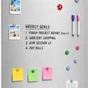 Lincia 48 x 23.6 Inch Magnetic Whiteboard Sticker, Metallic-Like Texture Dry Erase White Board Paper for Wall, Self Adhesive Memo Sheet for Office Classroom Kitchen