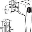 Prime-Line K 5007 Screen and Storm Door Push Button Latch Set With Night Lock, Fits Doors 5/8 1-1/4 In. Thick, Black Finish (Single Pack)