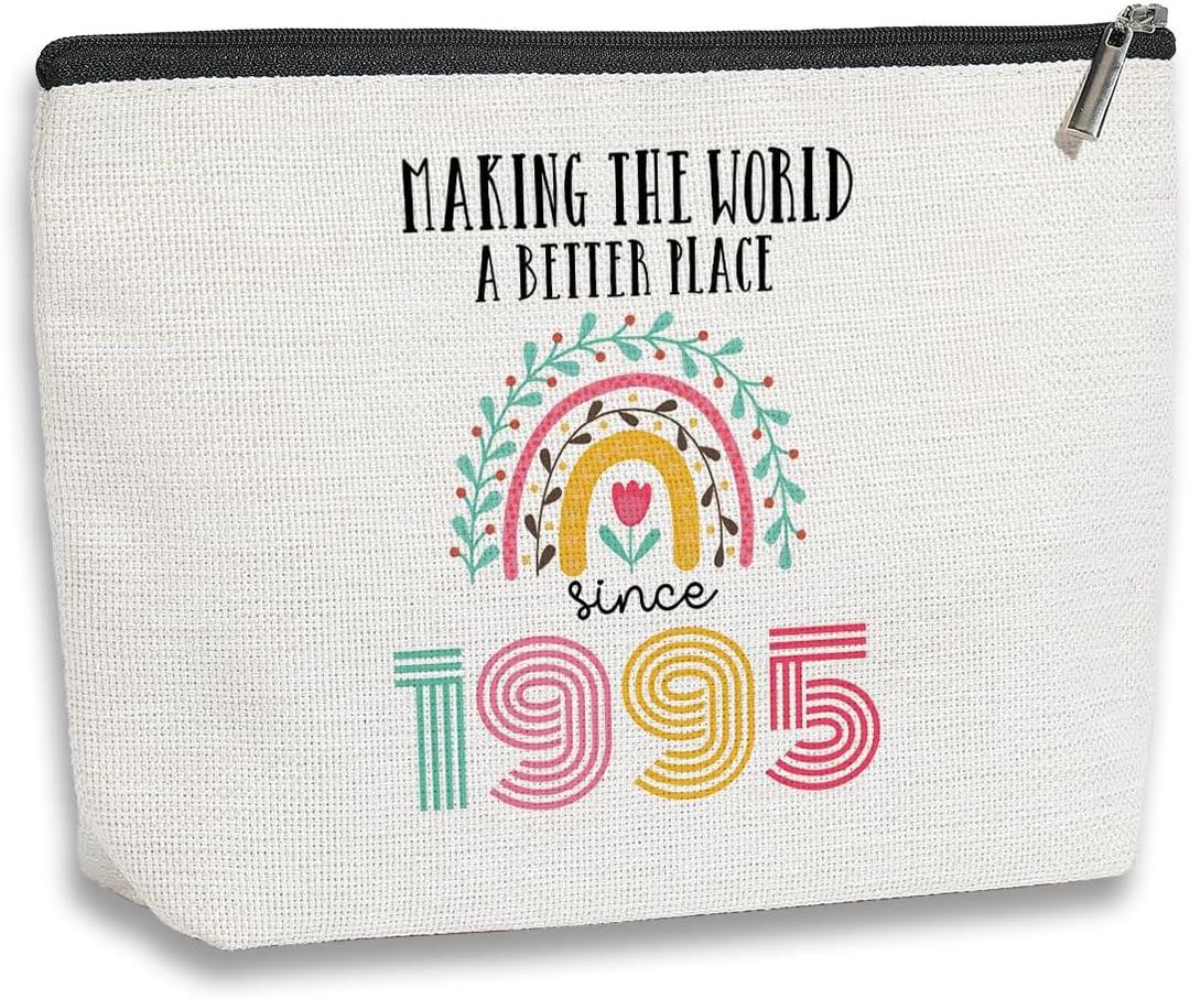 30th Birthday Gifts for Her, 30 Year Old Girl Birthday Gift Ideas, 1995 Birthday Decorations Makeup Bag, 30th Birthday Decorations for Women, Gifts for Mom, Sister, Friends, Wife, Female