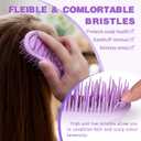 2 x Scalp Massager and Shampoo Shower Brush, Detangling Hair Brush, Scalp Care Hair Brush Wet & Dry detangler for Men and Womenfor Straight/Curly/Thick/Long/Wavy/Damaged Hair, Purple