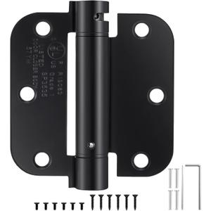 2 Pack | Self Closing Door Hinges 3.53.5, HBL' Automatic Door Closer Hinges with 5/8" Radius Corners, Adjustable Spring Door Hinge for Home, Garage & Basement Doors.