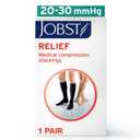 JOBST Relief Knee High Graduated Compression Socks 20-30mmHg - Comfortable Unisex Design with Silicone Dot Band - Closed Toe, Beige, X-Large
