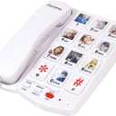 Big Button Phone for Seniors, Corded Landline Telephone with 10 Picture Keys, Phones for Elderly,One-Touch Dialling,Suitable People with Vision Disorders/Hearing Damage (EX-LD-828-01)