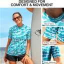 Kanu Surf womens Marina Upf 50+ Short Sleeved Active Rashguard & Workout Top (Blue, XS)