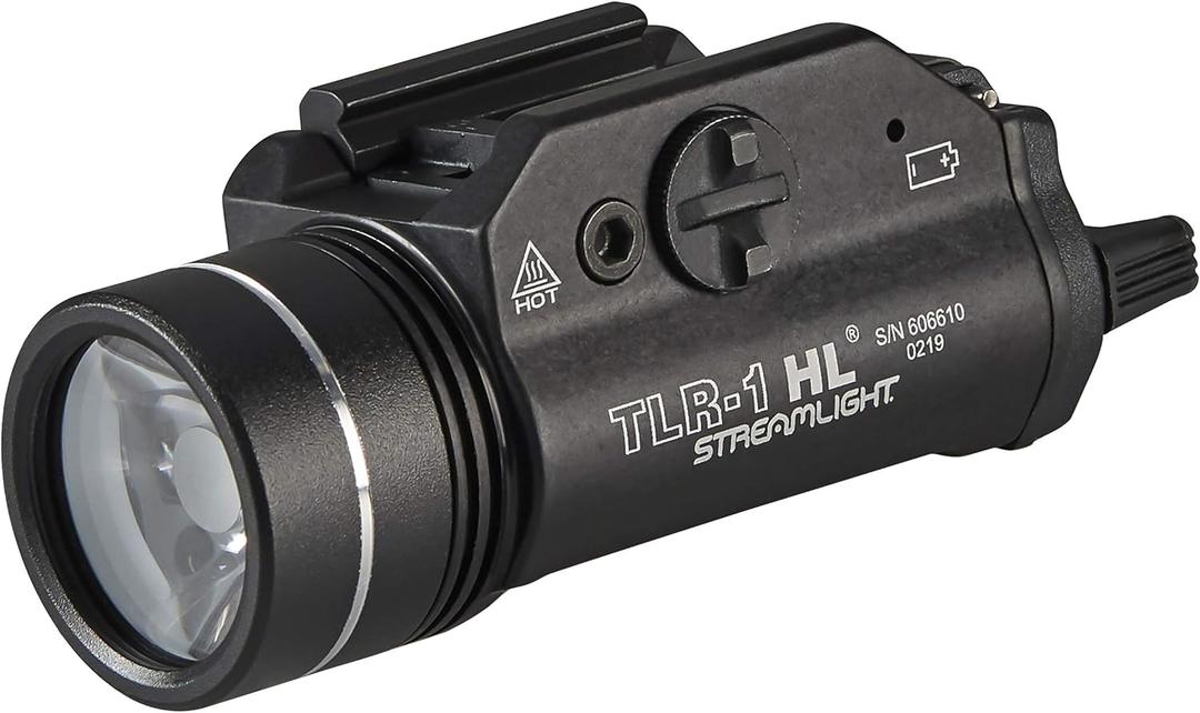 Streamlight 69260 TLR-1 HL 1000-Lumen 20000 Candela Rail-Mounted Tactical Weapon Light with Specific Compatibility Rail Locating Keys, Black