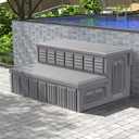 Hot Tub Steps, Outdoor Spa Steps with Storage, Non-Slip & Sturdy Hot Tub Stairs, 36 Inches Long (Light Gray)