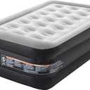 DIMAR GARDEN Twin Size Air Mattress with Built in Pump, 18.5 Inflatable Flocked AirBed for Home, Blow Up Mattress