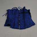 SZIVYSHI Corset Tops for Women, Bustier Shapewear Lingerie, Lace Waist Push Up Bodysuit (Small, Black and Blue)