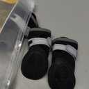 QUMY Dog Shoes for Small Dogs, Puppy Dog Boots & Paw Protectors for Winter Snow Day, Summer Hot Pavement, Waterproof in Rain Weather, Outdoor Hiking, Indoor Hardfloor with Skid-Resistant Sole, Black, Size 3