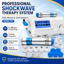 Shockwave Therapy Machine, ESWT Shock Wave Therapy Device with 10 Heads & 12 Modes, Adjustable Acoustic Wave Therapy Equipment for Muscle Relaxation, Sports Recovery and Professional Body Care, White
