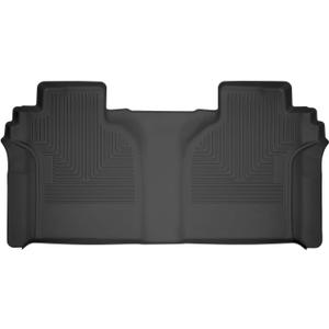 Husky Liners Weatherbeater Floor Mats | Fits 2019-2025 Chevrolet Silverado & GMC Sierra 1500; 2020-2025 Silverado/Sierra 2500, 3500 Crew CAB w/Factory Under Seat STG | 2nd Row, 1-pc Black - 14201