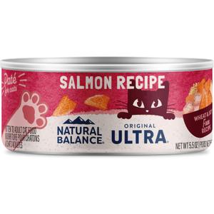 Natural Balance Original Ultra Adult Wet Canned Cat Food, Salmon Recipe, 5.5 Ounce, Best By: 10/09/27