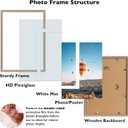 JCJMY 13x20 Picture Frame with 11x17 Mat, Display Photo 11x17 with Mat or 13 x 20 Without Mat, Wall Hanging Large 13 by 20 Poster Frame with Plexiglass, Rustic Brown