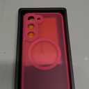 CANSHN Designed for Samsung Galaxy S23 Case [Full Camera Protection] [Compatible with MagSafe] Translucent Matte Shockproof Protective Phone Cover 6.1 Inch - Hot Pink