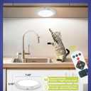 Aggforbl 7.48" Battery Powered Ceiling Light with Remote, Rechargeable Shower Light Waterproof, Wireless Motion Sensor Ceiling Lights Indoor 3000K/4500K/6500K Dimmable for Bathroom Living Room Closet (1 Pack)