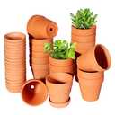 TKSCUSR 3 Inch Terracotta Pots with Saucer-20 Pack，Cactus Terra Cotta Flower Pot with Drainage，Succulent Nursery Clay Pots Great for Plants,DIY Crafts, Wedding Favor