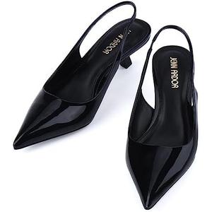JENN ARDOR Slingback Heels for Women Low Heels Dress Shoes Kitten Pumps Dressy Heeled Sandals Wide Width Fashion Casual Shoes, 11 M