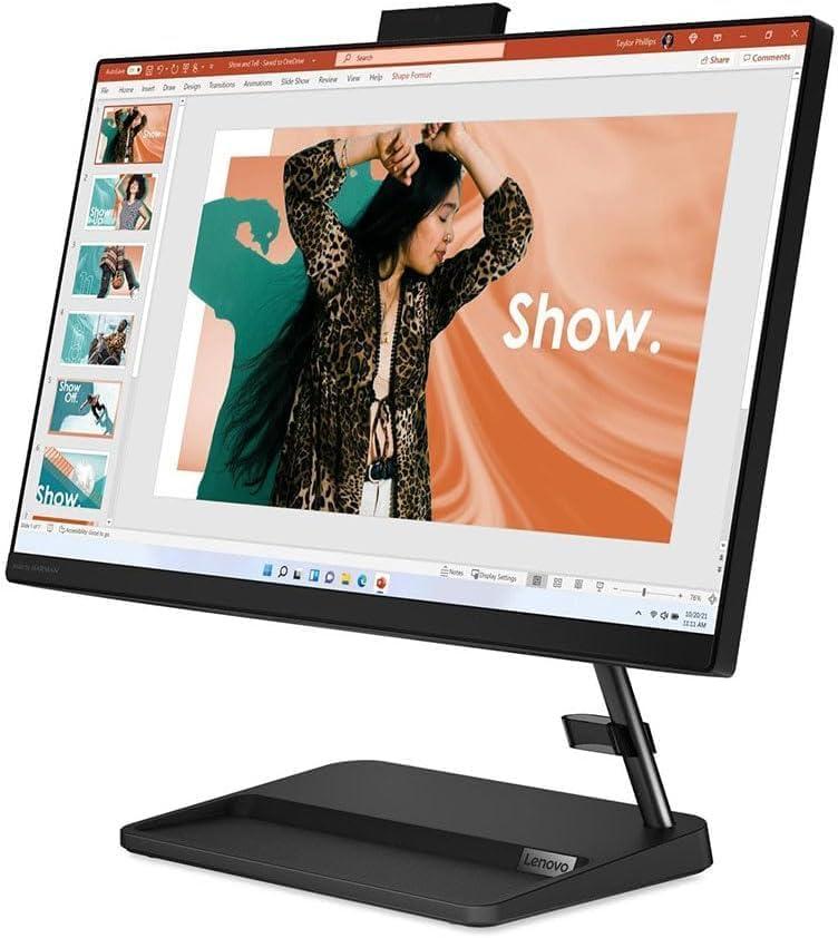 Lenovo IdeaCentre 3 21.5 22 All-in-One Desktop Computer, Intel Pentium Gold 8505 8GB DDR4 RAM 256GB SSD, Windows 11, Black, Keyboard and Mouse Included (8GB Ram | 256GB SSD)