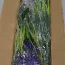 Geegoods Artificial Plants Flowers Outdoor  24 Bundles UV Resistant Faux Lavender Flowers with Monkey Grass for Garden Porch Window Patio Hanging Planter Decor (Purple)