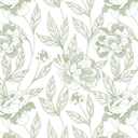 Timeet Peel and Stick Wallpaper Green Floral Wall Paper for Bedroom Removable Self Adhesive Elegant Contact Paper Decor 17In  197In