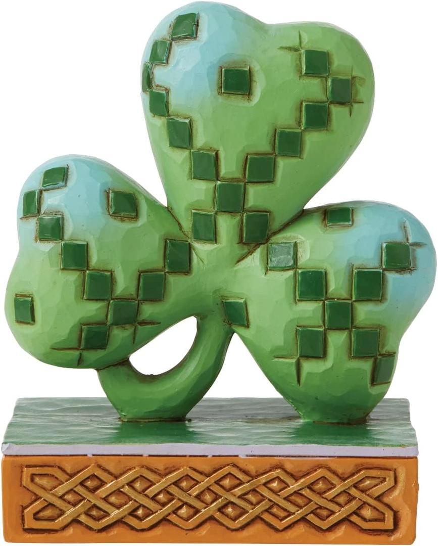 Enesco Jim Shore Heartwood Creek Irish Knot Shamrock Miniature Figurine, 3.5 Inch, Multicolor