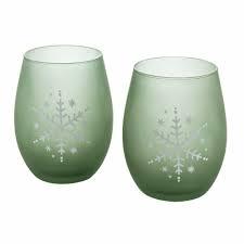 Table Tops Gallery 2 Piece Green Snowflake
