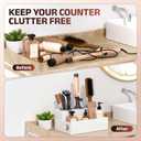 Casavita White Hair Tool Organizer with Heat-Resistant Mat, Hot Tools Organizer, Hair Brush Organizer, Hair Tool Holder, Hair Dryer Organizer, Hot Hair Tools Organizer, Hot Tool Storage