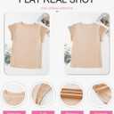 SHEWIN Womens Summer Tops Crewneck Short Sleeve T Shirts Casual Patchwork Hollow Out Loose Tank Top (Beige, L)