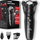 rategist Cordless Electric Razor for Men: 3-in-1 Shaver for Beard/ Nose/ Sideburns - IPX7 Waterproof Travel Kit - Turbo Speed & Precision Blades