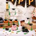 Qunclay 30 Pieces Mini Graduation Cap Plastic Grad Cake Wine Bottle Cover Toppers for Graduation Party Decorations (Black,Green)